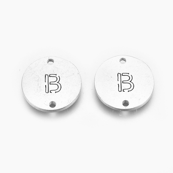 PandaHall 304 Stainless Steel Links Connectors, Laser Cut, Flat Round with Letter B, Stainless Steel Color, 11.5x1mm, Hole: 1.2mm 304...
PandaHall 304 Stainless Steel Links Connectors, Laser Cut, Flat Round with Letter B, Stainless Steel Color, 11.5x1mm, Hole: 1.2mm 304...