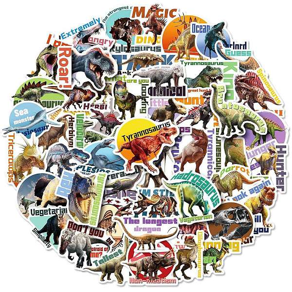 PandaHall PVC Adhesive Stickers, for Suitcase, Skateboard, Refrigerator, Helmet, Mobile Phone Shell, Dinosaur Pattern, 5~7x5~7cm, 50pcs/bag...
PandaHall PVC Adhesive Stickers, for Suitcase, Skateboard, Refrigerator, Helmet, Mobile Phone Shell, Dinosaur Pattern, 5~7x5~7cm, 50pcs/bag...