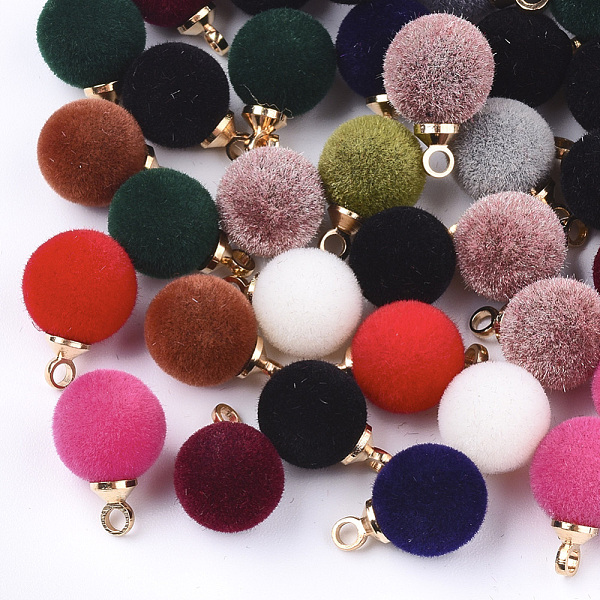PandaHall Flocky Acrylic Charms, with Brass Findings, Round, Golden, Mixed Color, 12x8mm, Hole: 1.6mm Brass+Acrylic Round Multicolor
PandaHall Flocky Acrylic Charms, with Brass Findings, Round, Golden, Mixed Color, 12x8mm, Hole: 1.6mm Brass+Acrylic Round Multicolor
