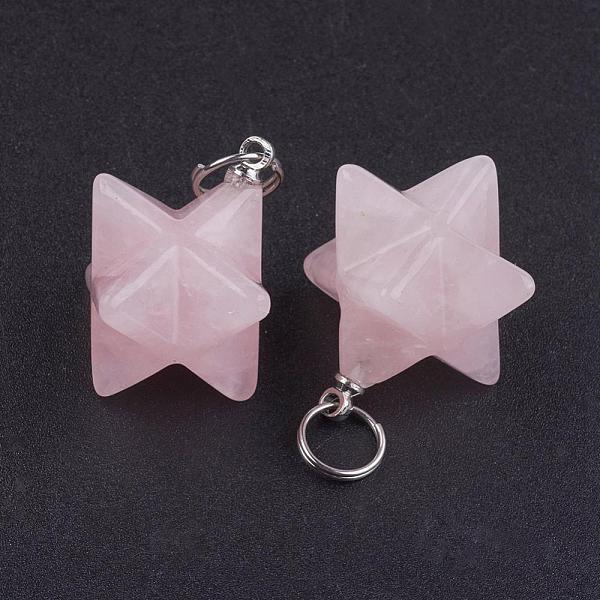 PandaHall Natural Rose Quartz Pendants, with 201 Stainless Steel Split Rings, Stainless Steel Color, Merkaba Star, 22~23x16.5~17x19mm, Hole...
PandaHall Natural Rose Quartz Pendants, with 201 Stainless Steel Split Rings, Stainless Steel Color, Merkaba Star, 22~23x16.5~17x19mm, Hole...