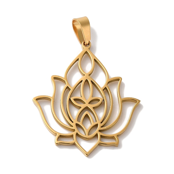 PandaHall 304 Stainless Steel Pendants, Laser Cut, Hollow Lotus Charm, Real 18K Gold Plated, 28x24x1mm, Hole: 6x3mm 304 Stainless Steel...
PandaHall 304 Stainless Steel Pendants, Laser Cut, Hollow Lotus Charm, Real 18K Gold Plated, 28x24x1mm, Hole: 6x3mm 304 Stainless Steel...