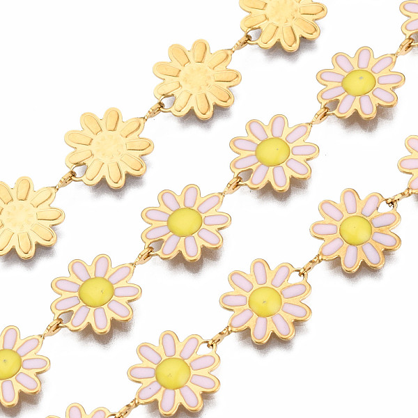 PandaHall 304 Stainless Steel & Enamel Link Chains, with Spool, Unwelded, Real 16K Gold Plated, Nickel Free, Flower, Pearl Pink, 13.5x10x1mm...
PandaHall 304 Stainless Steel & Enamel Link Chains, with Spool, Unwelded, Real 16K Gold Plated, Nickel Free, Flower, Pearl Pink, 13.5x10x1mm...