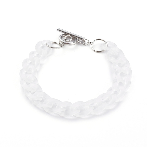 PandaHall Frosted Transparent Acrylic Curb Chain Bracelets, with 304 Stainless Steel Toggle Clasps, Stainless Steel Color, Clear, 7-1/2 inch...
PandaHall Frosted Transparent Acrylic Curb Chain Bracelets, with 304 Stainless Steel Toggle Clasps, Stainless Steel Color, Clear, 7-1/2 inch...