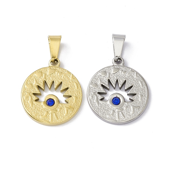PandaHall 304 Stainless Steel Pendants, with Sapphire Rhinestone, Flat Round with Horse Eye, Mixed Color, 21x8x2mm, Hole: 6.5x3mm Stainless..., Blue
PandaHall 304 Stainless Steel Pendants, with Sapphire Rhinestone, Flat Round with Horse Eye, Mixed Color, 21x8x2mm, Hole: 6.5x3mm Stainless..., Blue