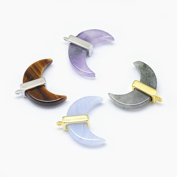 PandaHall Natural Mixed Stone Pendants, with Long-Lasting Plated Brass Findings, Moon, Mixed Color, 21x22x7mm, Hole: 1.2mm Mixed Stone Moon
PandaHall Natural Mixed Stone Pendants, with Long-Lasting Plated Brass Findings, Moon, Mixed Color, 21x22x7mm, Hole: 1.2mm Mixed Stone Moon