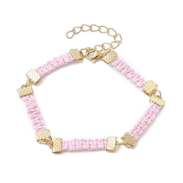 PandaHall Braided Waxed Polyester Rectangle Link Chain Bracelets, with Real 18K Gold Plated 304 Stainless Steel Clasps, Pink, 6-3/4 inch...
PandaHall Braided Waxed Polyester Rectangle Link Chain Bracelets, with Real 18K Gold Plated 304 Stainless Steel Clasps, Pink, 6-3/4 inch...