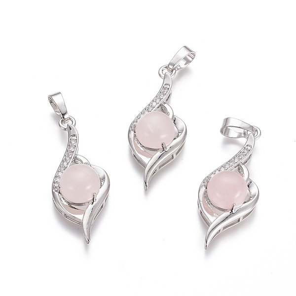 PandaHall Natural Rose Quartz Pendants, with Platinum Tone Brass Findings and Crystal Rhinestone, Flower, 37.3x15x9.8mm, Hole: 7x4.5mm Rose..., Clear
PandaHall Natural Rose Quartz Pendants, with Platinum Tone Brass Findings and Crystal Rhinestone, Flower, 37.3x15x9.8mm, Hole: 7x4.5mm Rose..., Clear