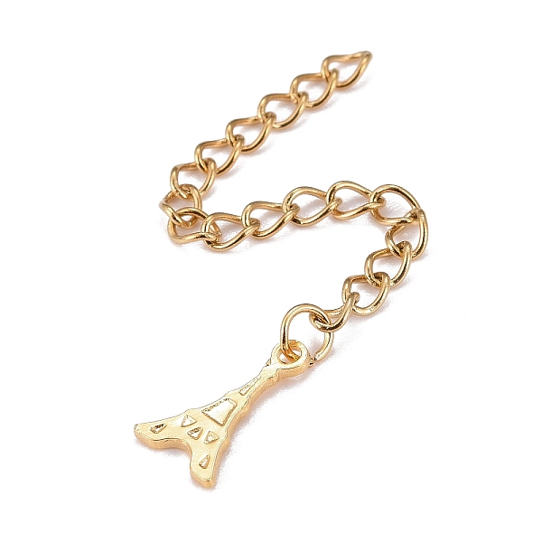 PandaHall 304 Stainless Steel Chain Extender, Curb Chain, with 202 Stainless Steel Charms, Eiffel Tower, Golden, 64mm, Link: 3.7x3x0.5mm...
PandaHall 304 Stainless Steel Chain Extender, Curb Chain, with 202 Stainless Steel Charms, Eiffel Tower, Golden, 64mm, Link: 3.7x3x0.5mm...