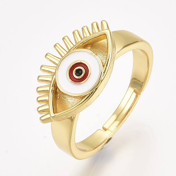 PandaHall Adjustable Brass Finger Rings, with Enamel, Eye, Red, Size 8, 18mm Brass Red
PandaHall Adjustable Brass Finger Rings, with Enamel, Eye, Red, Size 8, 18mm Brass Red
