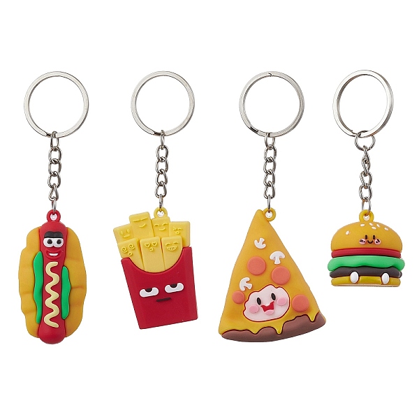 PandaHall 4Pcs 4 Styles Foods PVC Plastic Keychain, with Iron Split Key Rings, Bread/Pizza/Fries/Hamburger, Mixed Color, 8.8~11.3cm..., Multicolor
PandaHall 4Pcs 4 Styles Foods PVC Plastic Keychain, with Iron Split Key Rings, Bread/Pizza/Fries/Hamburger, Mixed Color, 8.8~11.3cm..., Multicolor