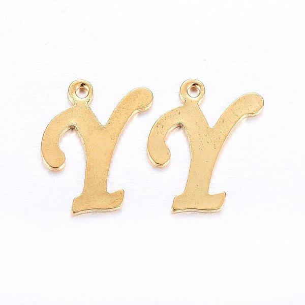 PandaHall 201 Stainless Steel Pendants, Letter, Golden, Letter.Y, 14x11x1mm, Hole: 1mm 201 Stainless Steel Letter Y
PandaHall 201 Stainless Steel Pendants, Letter, Golden, Letter.Y, 14x11x1mm, Hole: 1mm 201 Stainless Steel Letter Y