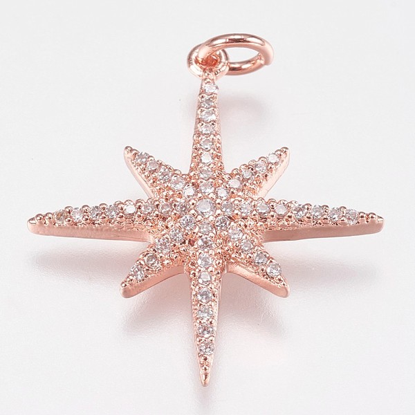PandaHall Brass Micro Pave Cubic Zirconia Pendants, Star, Rose Gold, 25x23x3mm, Hole: 3mm Brass+Cubic Zirconia Star Clear
PandaHall Brass Micro Pave Cubic Zirconia Pendants, Star, Rose Gold, 25x23x3mm, Hole: 3mm Brass+Cubic Zirconia Star Clear