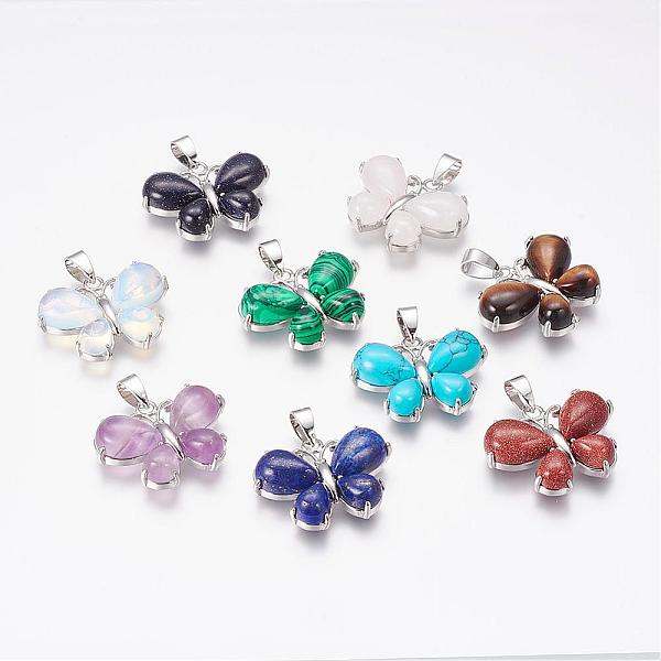 PandaHall Natural & Synthetic Mixed Stone Pendants, Butterfly, with Brass Finding, Platinum, 24x30x7.5mm, Hole: 4x7.5mm Mixed Stone...
PandaHall Natural & Synthetic Mixed Stone Pendants, Butterfly, with Brass Finding, Platinum, 24x30x7.5mm, Hole: 4x7.5mm Mixed Stone...