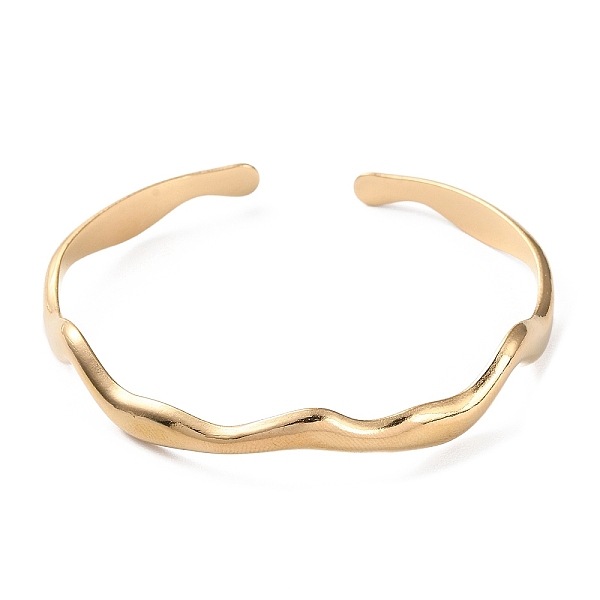 PandaHall 304 Stainless Steel Twist Wave Cuff Bangles, Golden, Inner Diameter: 2-1/4 inch(5.55cm) 304 Stainless Steel
PandaHall 304 Stainless Steel Twist Wave Cuff Bangles, Golden, Inner Diameter: 2-1/4 inch(5.55cm) 304 Stainless Steel