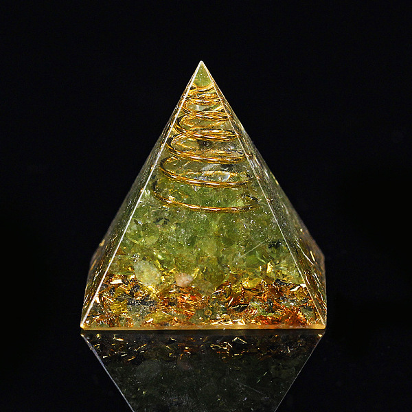 PandaHall Orgonite Pyramid Resin Display Decorations, with Brass Findings, Gold Foil and Natural Peridot Chips Inside, for Home Office Desk...
PandaHall Orgonite Pyramid Resin Display Decorations, with Brass Findings, Gold Foil and Natural Peridot Chips Inside, for Home Office Desk...