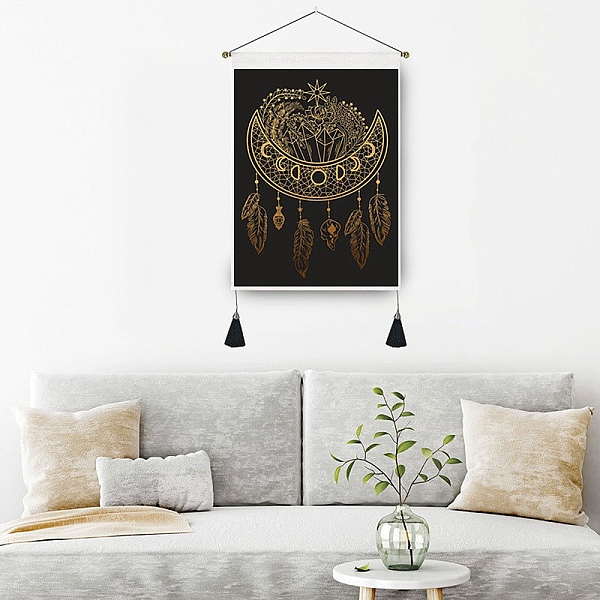PandaHall Polyester Woven Net/Web with Feather Pattern Wall Hanging Tapestry, for Bedroom Living Room Decoration, Rectangle, Gold, 900mm...
PandaHall Polyester Woven Net/Web with Feather Pattern Wall Hanging Tapestry, for Bedroom Living Room Decoration, Rectangle, Gold, 900mm...