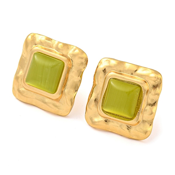 PandaHall Cat Eye Square Stud Earrings, Golden 304 Stainless Steel Earrings, Dark Khaki, 17mm Cat Eye Square
PandaHall Cat Eye Square Stud Earrings, Golden 304 Stainless Steel Earrings, Dark Khaki, 17mm Cat Eye Square