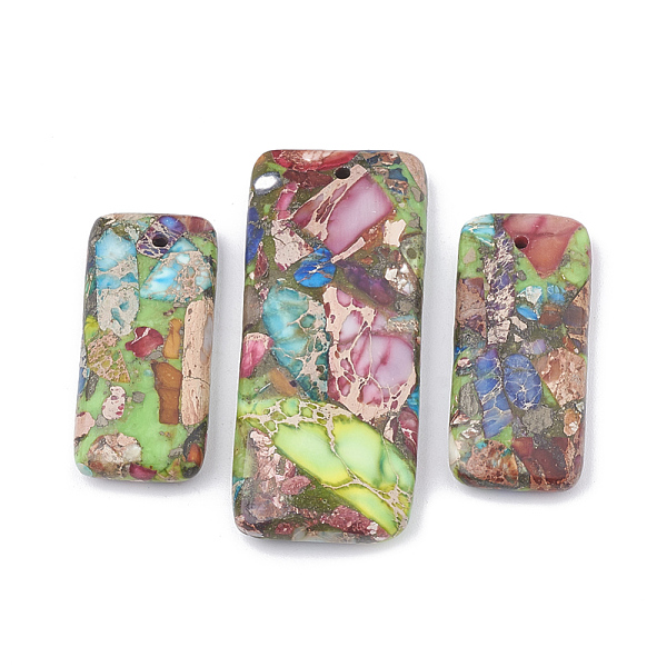 PandaHall Natural Regalite/Imperial Jasper/Sea Sediment Jasper Pendants, with Iron, Rectangle, Colorful, 35~50x15~20x6~7mm, Hole: 1mm...
PandaHall Natural Regalite/Imperial Jasper/Sea Sediment Jasper Pendants, with Iron, Rectangle, Colorful, 35~50x15~20x6~7mm, Hole: 1mm...