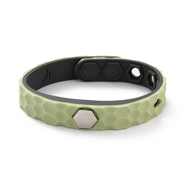 PandaHall Flat Silicone Cord Bracelets, Hexagon Beads Adjustable Bracelet for Men Women, Dark Khaki, 9.92 inch(25.2cm) Silicone
PandaHall Flat Silicone Cord Bracelets, Hexagon Beads Adjustable Bracelet for Men Women, Dark Khaki, 9.92 inch(25.2cm) Silicone