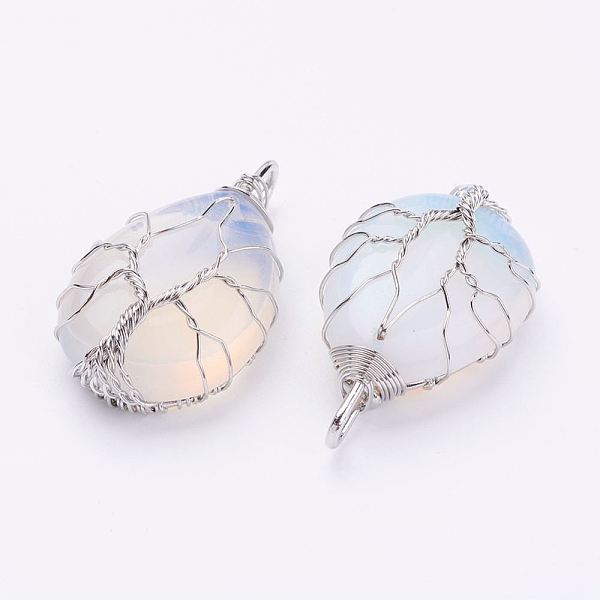 PandaHall Opalite Pendants, with Brass Findings, teardrop, Platinum, 44~46x26x12~13mm, Hole: 4x7mm Opalite Teardrop
PandaHall Opalite Pendants, with Brass Findings, teardrop, Platinum, 44~46x26x12~13mm, Hole: 4x7mm Opalite Teardrop