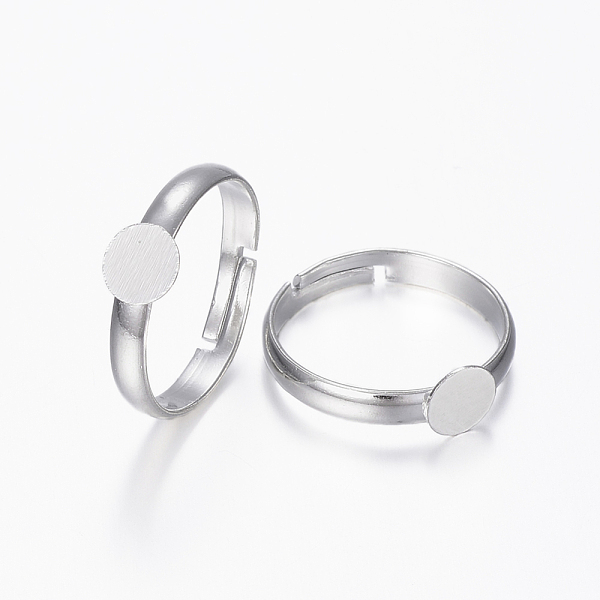PandaHall Brass Pad Ring Bases, Lead Free, Cadmium Free and Nickel Free, Adjustable, Silver Color Plated, Tray: 6mm, 17mm Brass
PandaHall Brass Pad Ring Bases, Lead Free, Cadmium Free and Nickel Free, Adjustable, Silver Color Plated, Tray: 6mm, 17mm Brass
