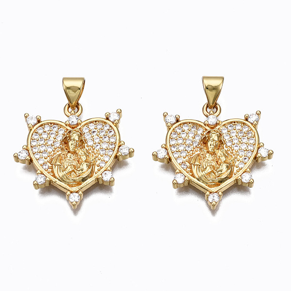 PandaHall Brass Micro Pave clear Cubic Zirconia Pendants, Nickel free, Heart, Real 16K Gold Plated, 22x22x3.5mm, Hole: 3x5mm Brass+Cubic...
PandaHall Brass Micro Pave clear Cubic Zirconia Pendants, Nickel free, Heart, Real 16K Gold Plated, 22x22x3.5mm, Hole: 3x5mm Brass+Cubic...