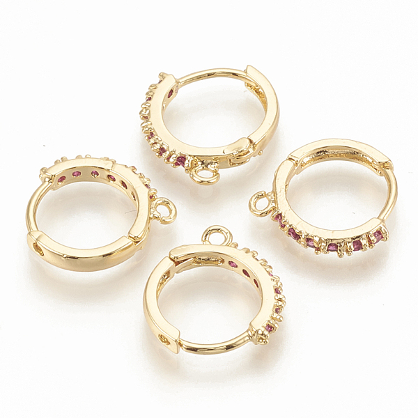 PandaHall Brass Hoop Earring Findings, with Cubic Zirconia, Orchid, Nickel Free, Real 18K Gold Plated, 15x14x2.5mm, Hole: 1mm, pin: 0.8mm..., Purple
PandaHall Brass Hoop Earring Findings, with Cubic Zirconia, Orchid, Nickel Free, Real 18K Gold Plated, 15x14x2.5mm, Hole: 1mm, pin: 0.8mm..., Purple