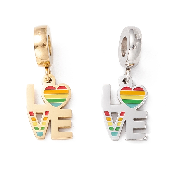 PandaHall 304 Stainless Steel European Dangle Charms, Large Hole Pendants, with Enamel, Word Love, Golden & Stainless Steel Color, 24mm...
PandaHall 304 Stainless Steel European Dangle Charms, Large Hole Pendants, with Enamel, Word Love, Golden & Stainless Steel Color, 24mm...