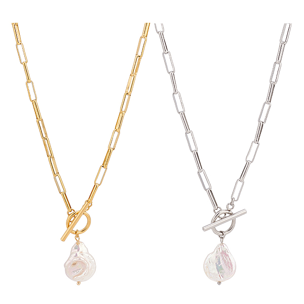 PandaHall ANATTASOUL 2Pcs 2 Colors Natural Pearl Beaded Pendant Neckaces Set, Stainless Steel Paperclip Chains Stackable Necklaces for Women...
PandaHall ANATTASOUL 2Pcs 2 Colors Natural Pearl Beaded Pendant Neckaces Set, Stainless Steel Paperclip Chains Stackable Necklaces for Women...
