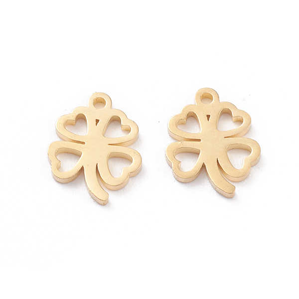 PandaHall 304 Stainless Steel Charms, Laser Cut, Clover, Golden, 12.5x10x1mm, Hole: 1.2mm 304 Stainless Steel Clover
PandaHall 304 Stainless Steel Charms, Laser Cut, Clover, Golden, 12.5x10x1mm, Hole: 1.2mm 304 Stainless Steel Clover