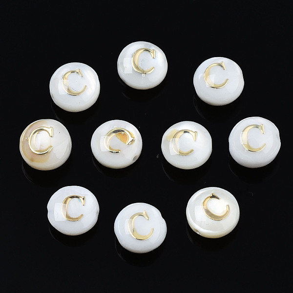 PandaHall Natural Freshwater Shell Beads, with Golden Plated Brass Etched Metal Embellishments, Flat Round with Letter, Seashell Color...
PandaHall Natural Freshwater Shell Beads, with Golden Plated Brass Etched Metal Embellishments, Flat Round with Letter, Seashell Color...