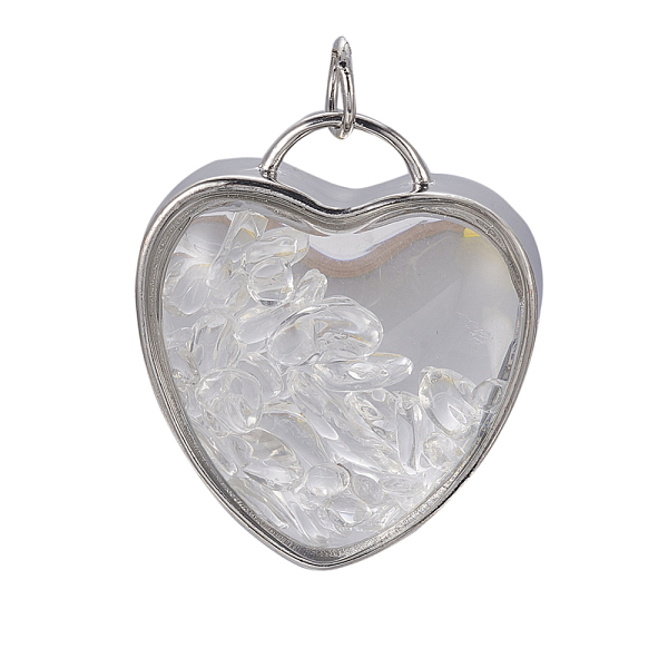 PandaHall Natural Quartz Crystal Chips Pendants, with Platinum Tone Brass Glass Findings, Heart, 37x32x18~18.5mm, Hole: 6mm Quartz Crystal...
PandaHall Natural Quartz Crystal Chips Pendants, with Platinum Tone Brass Glass Findings, Heart, 37x32x18~18.5mm, Hole: 6mm Quartz Crystal...