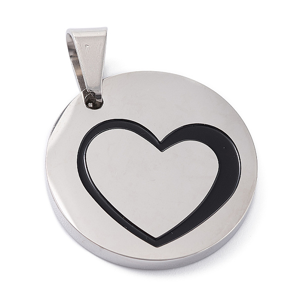 PandaHall 304 Stainless Steel Pendants, with Enamel, Polishing, Flat Round with Heart, Stainless Steel Color, 25x3mm, Hole: 7.5x5mm 304...
PandaHall 304 Stainless Steel Pendants, with Enamel, Polishing, Flat Round with Heart, Stainless Steel Color, 25x3mm, Hole: 7.5x5mm 304...