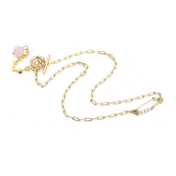 PandaHall Brass Safety Pin Pendant Necklaces, with Natural Rose Quartz Beads, Shell Pearl Beads, 304 Stainless Steel Toggle Clasps and...
PandaHall Brass Safety Pin Pendant Necklaces, with Natural Rose Quartz Beads, Shell Pearl Beads, 304 Stainless Steel Toggle Clasps and...