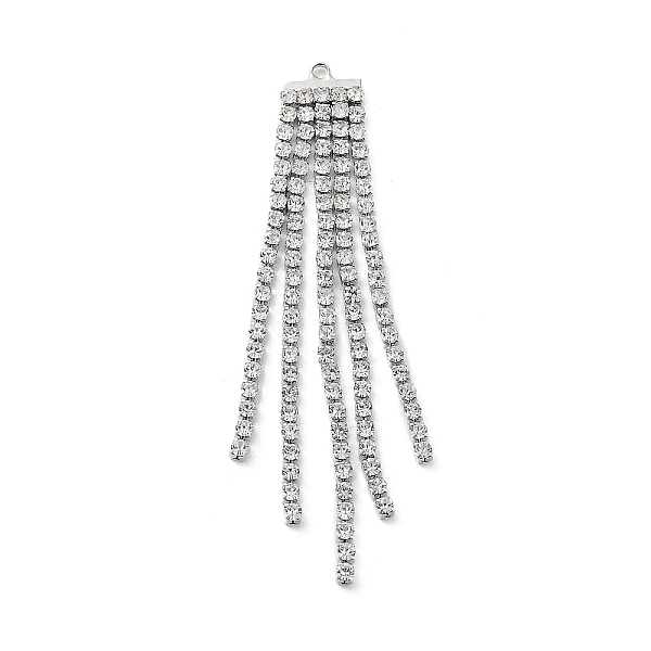 PandaHall Alloy with Rhinestone Cup Chains Tassel Pendants, Platinum, 68x10.5mm, Hole: 1.6mm Alloy
PandaHall Alloy with Rhinestone Cup Chains Tassel Pendants, Platinum, 68x10.5mm, Hole: 1.6mm Alloy
