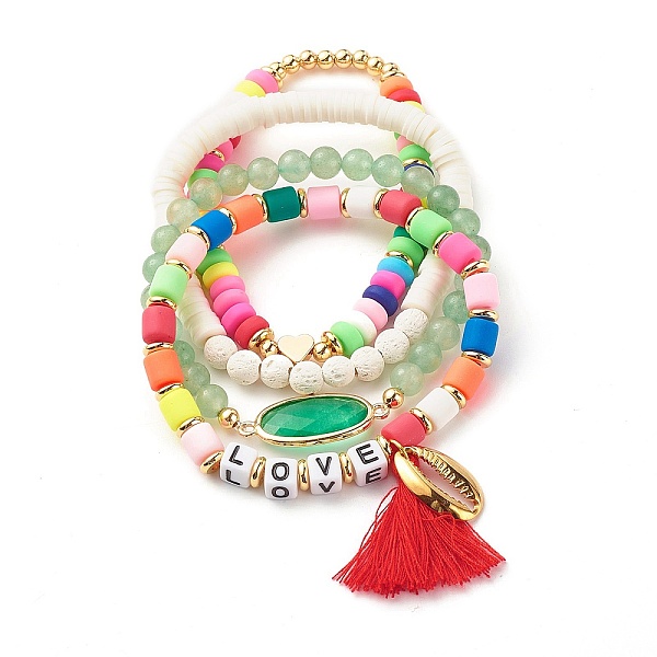 PandaHall Love Beads Stretch Bracelets Set, Cowrie Shell Shape & Tassel Charm Bracelets, Heishi Beads Surfering Bracelets, Natural Moss...
PandaHall Love Beads Stretch Bracelets Set, Cowrie Shell Shape & Tassel Charm Bracelets, Heishi Beads Surfering Bracelets, Natural Moss...