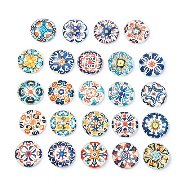 PandaHall 24Pcs Glass Cabochons, Round with Flower, Mixed Color, 25x25x7mm Glass Round Multicolor
PandaHall 24Pcs Glass Cabochons, Round with Flower, Mixed Color, 25x25x7mm Glass Round Multicolor