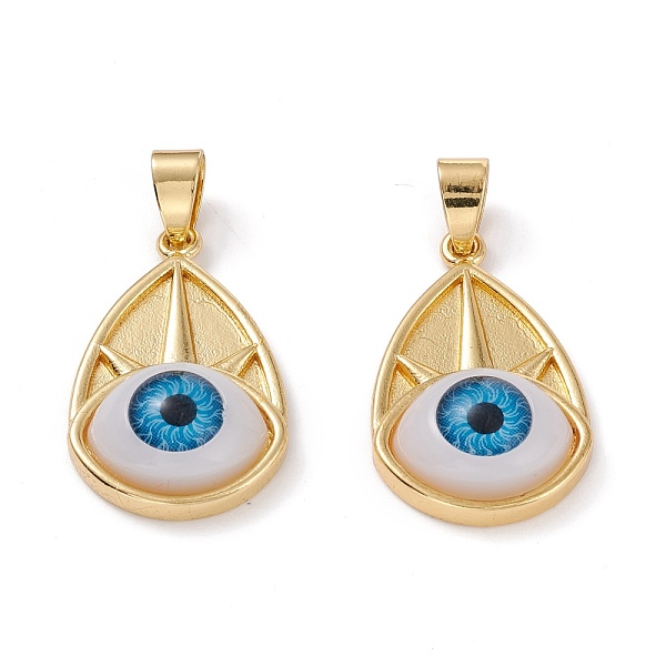 PandaHall Brass Pendants, with Resin Cabochons, Long-Lasting Plated, Teardrop with Evil Eye, Real 18K Gold Plated, Dodger Blue, 26x16x6.5mm...
PandaHall Brass Pendants, with Resin Cabochons, Long-Lasting Plated, Teardrop with Evil Eye, Real 18K Gold Plated, Dodger Blue, 26x16x6.5mm...