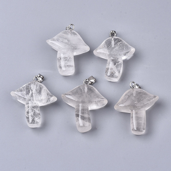 PandaHall Natural Quartz Crystal Pendants, Rock Crystal Pendants, with Stainless Steel Snap On Bails, Mushroom, Stainless Steel Color...
PandaHall Natural Quartz Crystal Pendants, Rock Crystal Pendants, with Stainless Steel Snap On Bails, Mushroom, Stainless Steel Color...