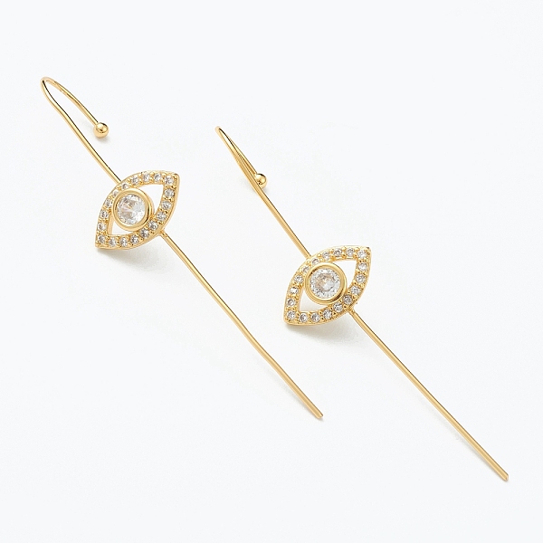PandaHall Brass Micro Pave Clear Cubic Zirconia Ear Wrap Crawler Hook Earrings, Eye, Real 18K Gold Plated, 55x13.5mm, Pin: 1mm Brass Clear
PandaHall Brass Micro Pave Clear Cubic Zirconia Ear Wrap Crawler Hook Earrings, Eye, Real 18K Gold Plated, 55x13.5mm, Pin: 1mm Brass Clear