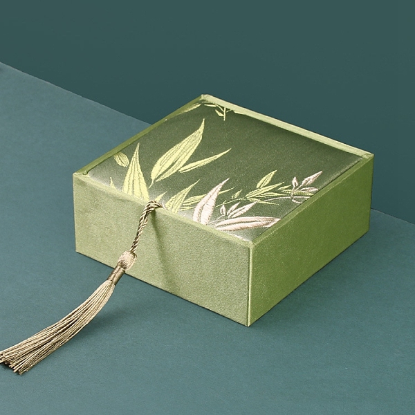 PandaHall Chinese Style Bamboo Leaf Brocade & Satin Box, for Bracelet, Earring, Square, Dark Sea Green, 10x10x4cm Cloth Square
PandaHall Chinese Style Bamboo Leaf Brocade & Satin Box, for Bracelet, Earring, Square, Dark Sea Green, 10x10x4cm Cloth Square