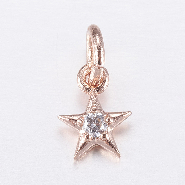 PandaHall Brass Micro Pave Cubic Zirconia Charms, Star, Rose Gold, 8x6x2mm, Hole: 3mm Brass+Cubic Zirconia Star
PandaHall Brass Micro Pave Cubic Zirconia Charms, Star, Rose Gold, 8x6x2mm, Hole: 3mm Brass+Cubic Zirconia Star