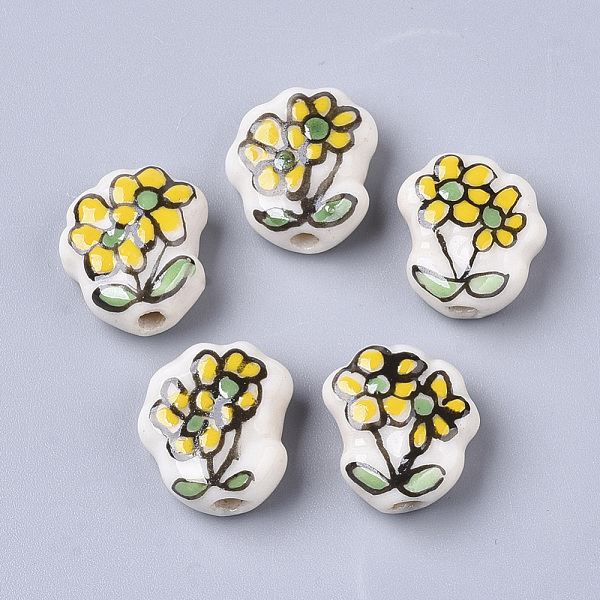 PandaHall Handmade Porcelain Beads, Famille Rose Style, Flower, Gold, 15.5x14x6.5mm, Hole: 1.8mm Porcelain Flower Gold
PandaHall Handmade Porcelain Beads, Famille Rose Style, Flower, Gold, 15.5x14x6.5mm, Hole: 1.8mm Porcelain Flower Gold