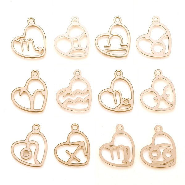PandaHall 304 Stainless Steel Pendants, Laser Cut, Heart with Constellation, Real 18K Gold Plated, Random Mixed Constellations...
PandaHall 304 Stainless Steel Pendants, Laser Cut, Heart with Constellation, Real 18K Gold Plated, Random Mixed Constellations...