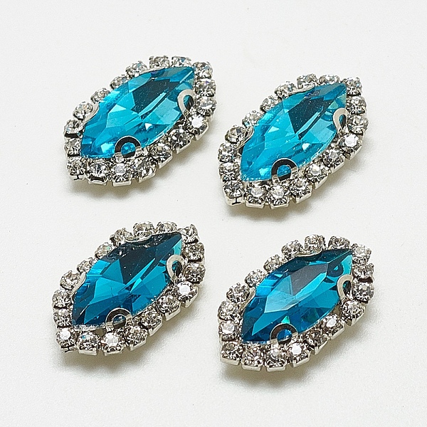 PandaHall Sew on Rhinestone, Multi-strand Links, Glass Rhinestone, with Brass Findings, Garments Accessories, Horse Eye, Platinum..., Cyan
PandaHall Sew on Rhinestone, Multi-strand Links, Glass Rhinestone, with Brass Findings, Garments Accessories, Horse Eye, Platinum..., Cyan