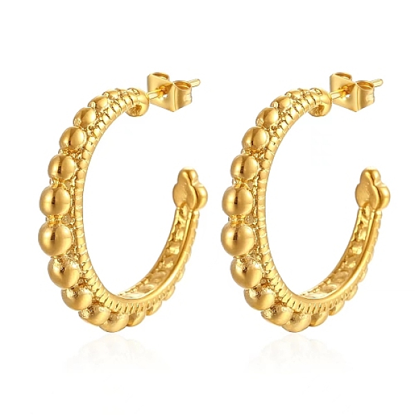 PandaHall 304 Stainless Steel Stud Earrings, Half Hoop Earrings for Women, Real 18K Gold Plated, 28x5mm Stainless Steel Ring
PandaHall 304 Stainless Steel Stud Earrings, Half Hoop Earrings for Women, Real 18K Gold Plated, 28x5mm Stainless Steel Ring