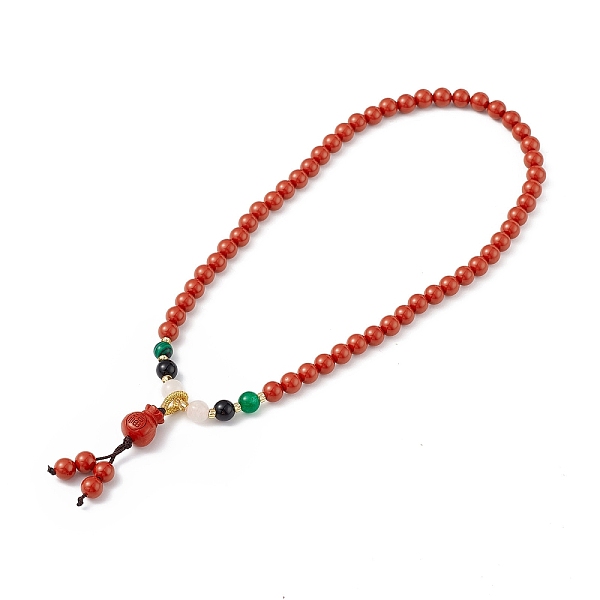 PandaHall Cinnabar Round Beaded Two Loops Wrap Bracelet, Lucky Bag Charms Chinese Character Bracelet for Women, Red, 14-1/8 inch(36cm)...
PandaHall Cinnabar Round Beaded Two Loops Wrap Bracelet, Lucky Bag Charms Chinese Character Bracelet for Women, Red, 14-1/8 inch(36cm)...