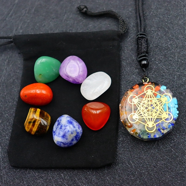 PandaHall Natural Mixed Healing Stones Set for Meditation Reiki, with 7 Chakra Nuggets Stone & 1Pc Flat Round Pendant Necklace, 12~18mm...
PandaHall Natural Mixed Healing Stones Set for Meditation Reiki, with 7 Chakra Nuggets Stone & 1Pc Flat Round Pendant Necklace, 12~18mm...