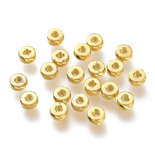 PandaHall Brass Spacer Beads, Long-Lasting Plated, Textured, Flat Round, Golden, 4x2mm, Hole: 1.4mm Brass Flat Round
PandaHall Brass Spacer Beads, Long-Lasting Plated, Textured, Flat Round, Golden, 4x2mm, Hole: 1.4mm Brass Flat Round