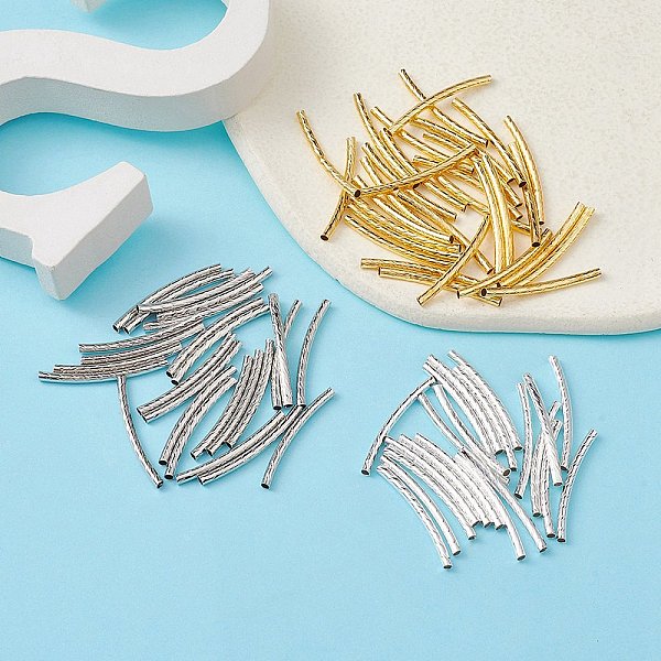 PandaHall 90Pcs 3 Colors Brass Tube Beads, Curved Tube, Mixed Color, 25x2mm, Hole: 1mm, 30pcs/color Brass Tube
PandaHall 90Pcs 3 Colors Brass Tube Beads, Curved Tube, Mixed Color, 25x2mm, Hole: 1mm, 30pcs/color Brass Tube